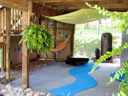 Then you can find the studs closest to that location and mount the eyelets to the studs and. Under Deck Play Area Or Gym Blue Green Design With A Hammock Under Decks Outdoor Deck Outdoor Projects