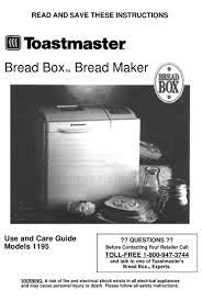 I am totally in love with my machine and cant wait. Toastmaster 1195 Use And Care Manual Pdf Download Manualslib