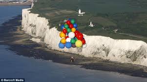 3500 / 44 = 79.5 or eighty balloons required to lift 1 lb. Person Floating With Balloons