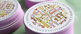 Many logos are round and you can use the shape of a circle business card to reinforce this branding. Circular Letterpress Business Cards Jukebox Print