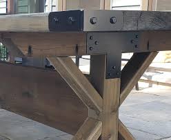 Table Corner Bracket Table Edge Strap Picnic Table Bracket Furniture Corner Protector Industrial Furniture Strap Industrial Farmhouse Table Farmhouse Style Furniture Furniture Straps