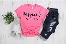 Summer Mockup Bella Canvas 3001 Charity Pink Tshirt Mockup Shirt Mock Up Styled Mockup Flat Teacher Shirts Pink Tshirt Mom Shirts
