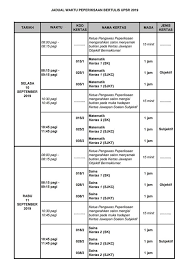 Semoga perkongsian jadual peperiksaan upsr tahun 2021 ini dijadikan rujukan buat semua calon upsr! Jadual Upsr 2019 Rasmi Pendidik2u