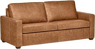 Living room leather sofa fm. Amazon Com Amazon Brand Rivet Andrews Contemporary Top Grain Leather Sofa 82 W Cognac Furniture Decor
