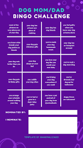 Dog Mom Dad Bingo Challenge For Instagram Quiz Dog Template Pets Custom Pet Portraits