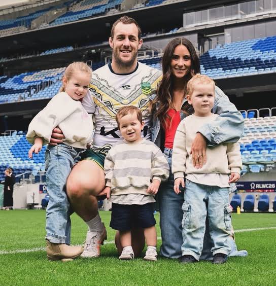Isaah Yeo with family at Kangaroos training camp