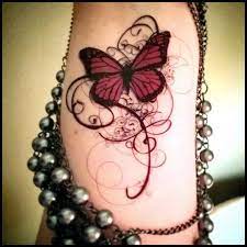 Temporary Tattoo Gothic Tattoo Butterfly Tattoo Swirls Deep Reds And Black Elegant Fake Tatto Butterfly Tattoos For Women Butterfly Tattoo Designs Swirl Tattoo