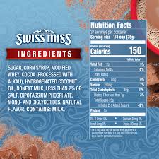 Our chart shows how many calories in a selection of chocolate and sweet products. Swiss Miss Classics Milk Chocolate Hot Cocoa Mix Canister 45 68 Oz Walmart Com Walmart Com