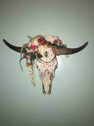 Nowadays, there are so many products of cow skull with flowers wall decor in the market and you are wondering to choose a best one.you have. Flower Crown On A Decorated Cow Skull Cow Skull Art Animal Head Decor Cow Skull Decor