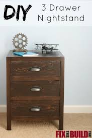 To cut the braces, hold a 1 x 2 flush against the side of the nightstand and mark the angle with a pencil. Diy Nightstand With 3 Drawers Free Easy Plans Fixthisbuildthat