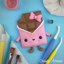 Cute Chocolate Bar Fondant Gum Paste Cake Topper Kawaii Idea Inspiration Clay Polymer Clay Kawaii Cute Polymer Clay Diy Clay Crafts