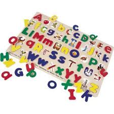 In order to look realistic, the pieces of abc puzzle were made by cutting out actual pieces of wood. Upper And Lowercase Alphabet Wooden Puzzle Melissa Doug Christianbook Com