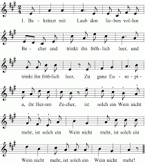 Rheinweinlied Bekranzt Mit Laub Den Lieben Vollen Becher Noten Liedtext Midi Akkorde