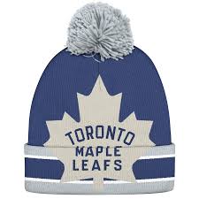 Browse our impressive inventory of hockey hats; Nhl Licence Hat Toronto Maple Leafs Ccm Oversize Logo Cuffed Pom Kni Hockeystickman