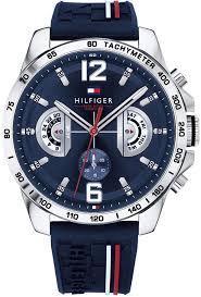 Tommy Hilfiger Men S Decker Navy Silicone Strap Watch 46mm Created For Macy S Tommy Hilfiger Watches Tommy Watches Watches For Men