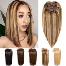 originea Topper per capelli umani da donna per diradare i capelli 150%  densità 100% veri capelli umani clip in pezzi mono base 12x13cm (30cm-65g,  4/27#) : Amazon.it: Bellezza