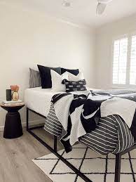 Guest Bedroom Makeover Stage A Bed On A Budget Me And Mr Jones White Bedroom Decor Guest Bedroom Makeover Black White Bedrooms