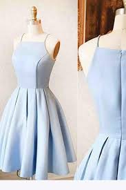Simple Satin Homecoming Dress Short Prom Dress Back To School Dress Party Dress 8th Light Blue Prom Dress Light Blue Homecoming Dresses Simple Short Dresses