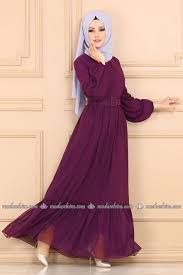 Modaselvim Elbise Balon Kol Sifon Elbise 5190ay342 Murdum Sifon Elbise Elbise Moda Stilleri