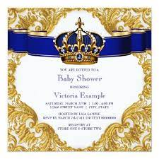 Royal Blue And Gold Crown Prince Baby Shower Invitation Zazzle Com Prince Baby Shower Baby Shower Prince Baby Shower Theme