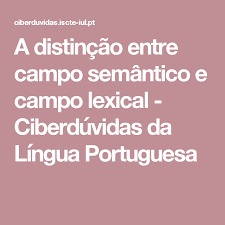 Campo Lexical E Familia De Palavras A Distincao Entre Campo Semantico E Campo Lexical Ciberduvidas Da Lingua Portuguesa Lingua Portuguesa Lingua