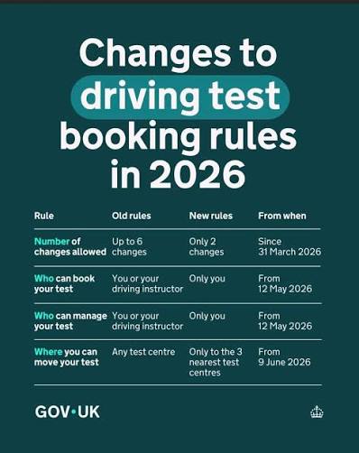 2026 DVSA driving test booking rules, 🚗 Important Changes to Driving Test Booking Rules in 2026 🚗 The DVSA has  introduced new rules to make the driving test system fairer and reduce  misuse of test bookings. 📅 Key