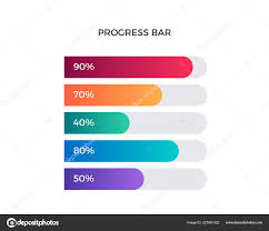 Modern Progress Bar Business Chart Infographic Elements