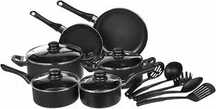 Details About 15 Piece Non Stick Kitchen Cookware Set Kitchen Pots Pans And Utensils Kit Black In 2020 Kitchen Cookware Sets Cookware Set Pots And Pans Sets