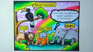 Cara Membuat Poster Tentang Pelestarian Hewan Dan Tumbuhan Poster Hewan Langka Youtube