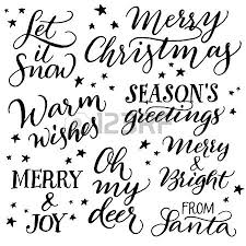 Scritto A Mano Calligrafia Natale Set Di Mano Lettering Buon Natale Let It Snow Un Caloroso Augurio Buone Feste Merry E Gioia Oh Mio Cervi Merry E Lumin Let It Snow
