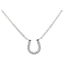 Check spelling or type a new query. Tiffany And Co 18 Karat White Gold Pave Diamond Horse Shoe Pendant Necklace At 1stdibs