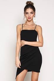 Black Asymmetrical Body Con Mini Dress Dresses Womens Black Dress Mini Dress