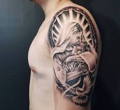 Fantastic christian praying hands and rosary cross tattoo on half sleeve. 150 Religious Christian Tattoo Ideas For Men 2021 Designs With Cross Jesus