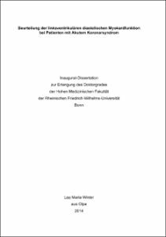 Das wird möglich durch einen taktgeber im herz, den sinusknoten, der im regelmäßigen abstand ein elektrisches signal erzeugt und so den. Beurteilung Der Linksventrikularen Diastolischen Myokardfunktion Bei Patienten Mit Akutem Koronarsyndrom