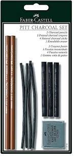Faber Castell Pitt Monochrome Charcoal Set Blister Card Amazon Co Uk Office Products Charcoal Sets Faber Castell Blister Card