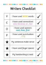Writing Checklist Vcop Writing Checklist Writing Lessons Writing