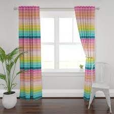 Rainbow Curtain Panel Rainbow Stripe By Karawhitten Bright Etsy Rainbow Curtains Custom Curtains Curtains