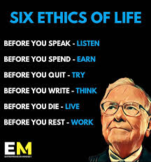 Six ethics of life....