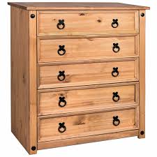 An article of furniture, as for a bedroom, consisting of a frame containing a set of drawers, as for keeping clothing. Corona 5 Drawer Chest Of Drawers Bedroom Furniture Modern
