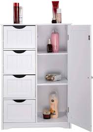 Meister fix itwe bought this corner cabinet for our master bathroom to add some extra storage space and soften a corner in the room. Bathroom Cabinet Corner Cabinet Made Of Wood 56 X 30 X 81 Cm White Woltu Eu