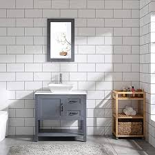 Posted on january 17, 2020 by posted in vanities. Buy 30 Gray Bathroom Vanity And Sink Combo Marble Pattern Top W Mirror Faucet Drain Online In Turkey B08b1l2ql6