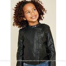 This Black Leather Jacket For Tween Girls Adds Edge To Any Holiday Outfit Or New Years Outfit Cropped Moto Jacket 7 8 Cropped Moto Jacket Moto Jacket Jackets