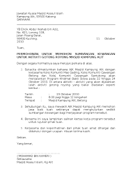 Contoh surat permohonan bantuan dana kegiatan. Contoh Surat Rasmi Permohonan Bantuan Baik Pulih Rumah Surat Rasmi M