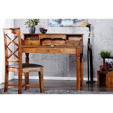 The table is manufactured from natural russia imported pinewood. Wooden Study Table Made In Solid Sheesham Wood Bedroom Furniture