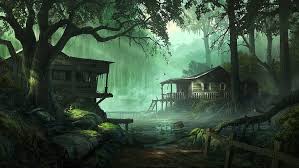 Hd Wallpaper 1920x1080 Px Andree Artwork Dark Forests Houses Nature Trees Wallin Cars Girls And Cars Hd Art Wallpaper Flare Nebulae, cosmic, stars, dark blue, dark background, digital illustration, astronomy, 5k. hd wallpaper 1920x1080 px andree