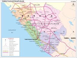 Thiruvananthapuram map — satellite images of thiruvananthapuram. Thiruvananthapuram District Map Kerala District Map With Important Places Of Thiruvananthapuram Newkerala Com India