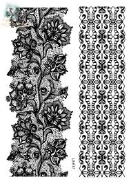 Black And White Henna Ls616 Rocooart Eco Friendly Henna Makeup Temporary Indian Flower Tattoo Black White Lace Bracelet Tattoo Stic Lace Tattoo Black Lace Tattoo Lace Garter Tattoos