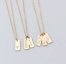 Small Vertical Bar Name Tag Necklace Bar Necklace Personalized Cute Necklaces For Girlfriend Bar Necklace