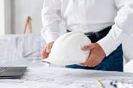 Engineer Holding Hard Hat Construction Worker Professional Safety Work Industry Building Person Manager Service Construction Worker Hard Hat Construction Work Safety