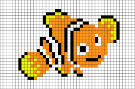 Nemo Pixel Art In 2020 Pixel Art Graph Paper Art Pixel Art Grid